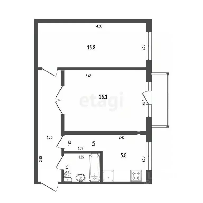 2-к кв. Мордовия, Саранск ул. Веселовского, 32 (44.5 м) - Фото 0