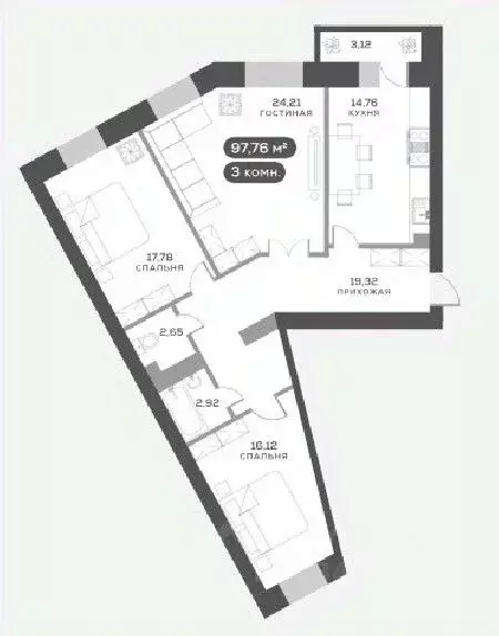 3-к кв. Красноярский край, Красноярск ул. Академгородок, 80 (97.3 м) - Фото 0