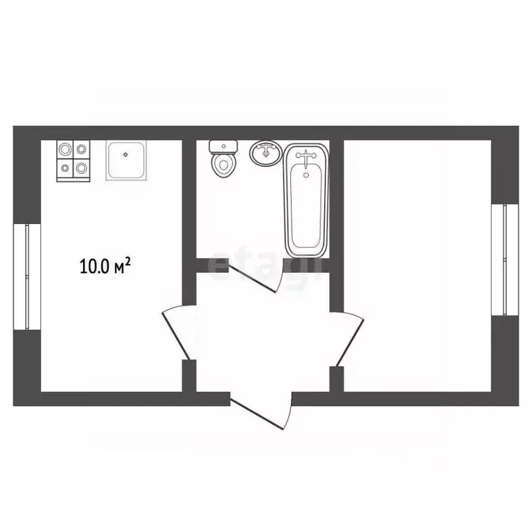 1-к кв. Ростовская область, Ростов-на-Дону Магнитогорская ул., 1Б ... - Фото 1