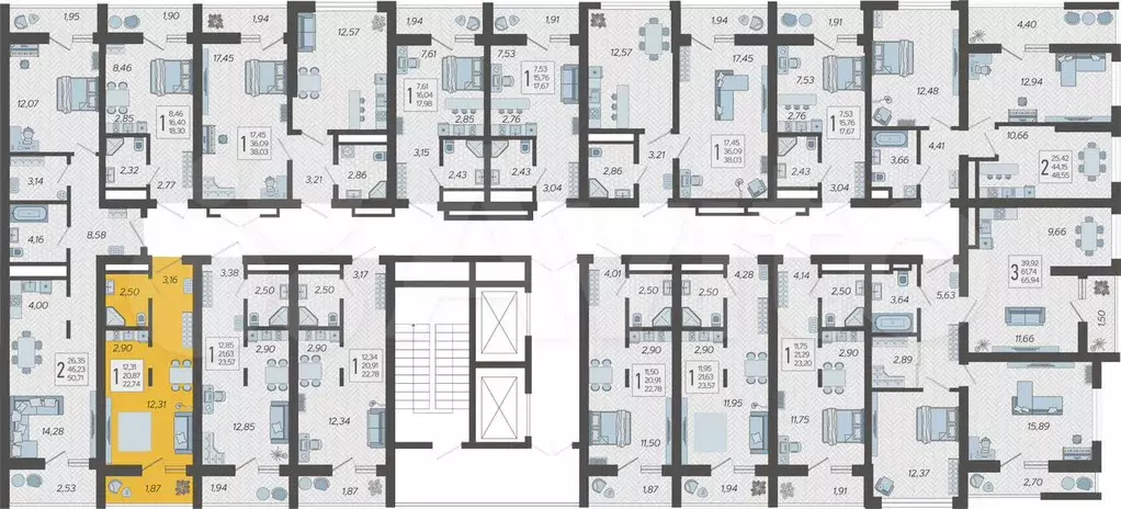 Квартира-студия, 22,7 м, 16/19 эт. - Фото 1