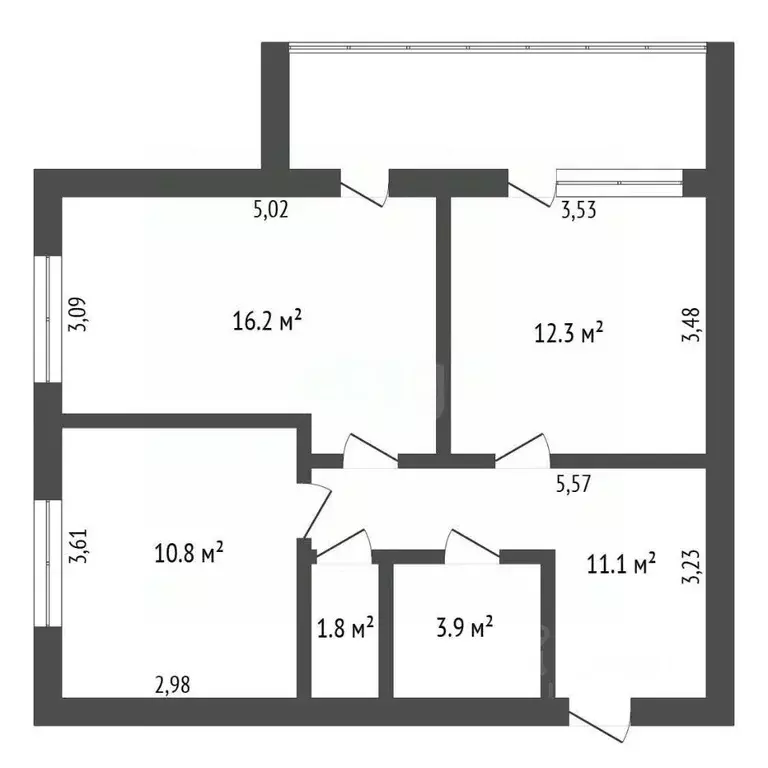 2-к кв. Амурская область, Благовещенск Высокая ул., 130 (40.0 м) - Фото 2