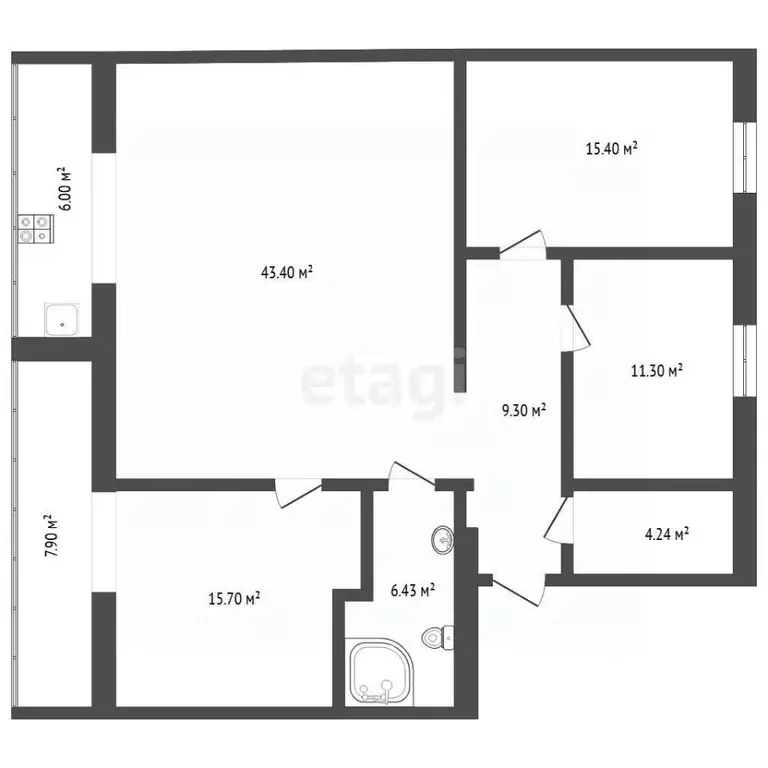 3-к кв. Тюменская область, Тюмень Мельничная ул., 83 (122.7 м) - Фото 2