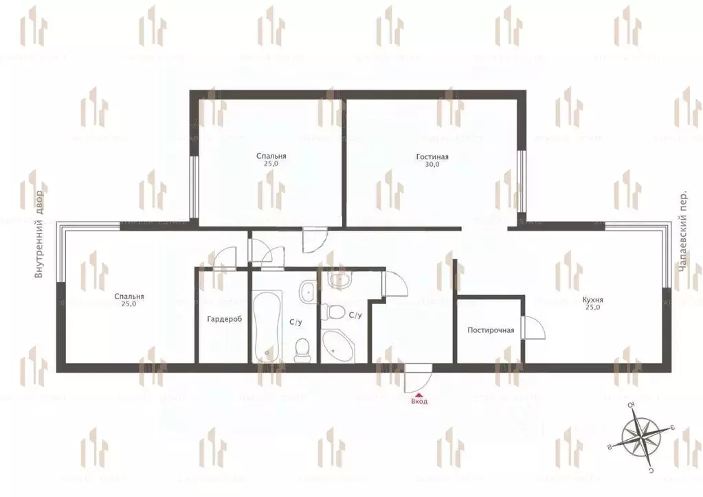 3-к кв. Москва Чапаевский пер., 3 (145.5 м) - Фото 2