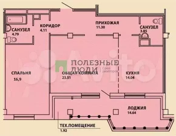 2-к. квартира, 78,9 м, 8/9 эт. - Фото 0