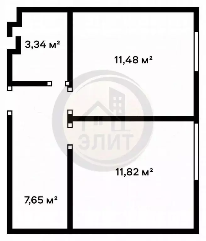 2-к кв. Белгородская область, Старый Оскол Лебединец мкр, 27 (34.29 м) - Фото 1