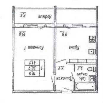 1-к. квартира, 41,1 м, 4/16 эт. - Фото 0