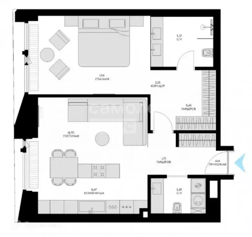 Продаётся 2-к квартира, 65.43 м - Фото 0