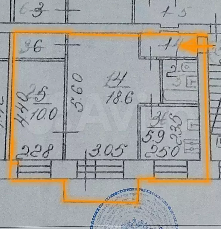 2-к. квартира, 42,7 м, 2/5 эт. - Фото 0