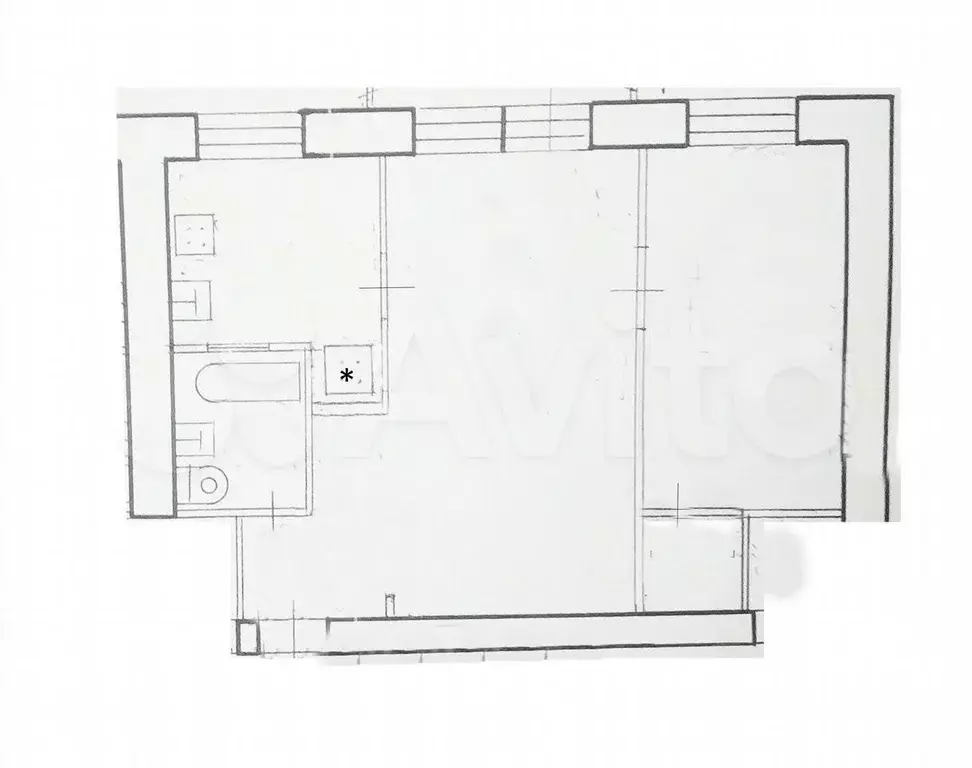 2-к. квартира, 39,6 м, 2/5 эт. - Фото 0