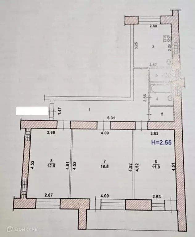 Продаётся 3-к квартира, 68.5 м - Фото 1