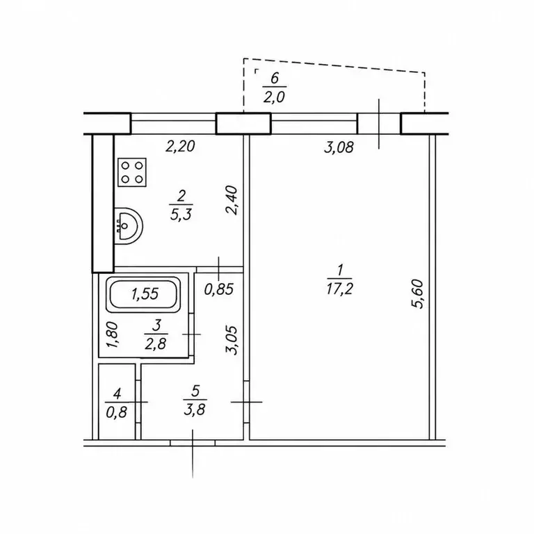 1-комнатная квартира: Уфа, улица Коммунаров, 71/1 (32.8 м) - Фото 2