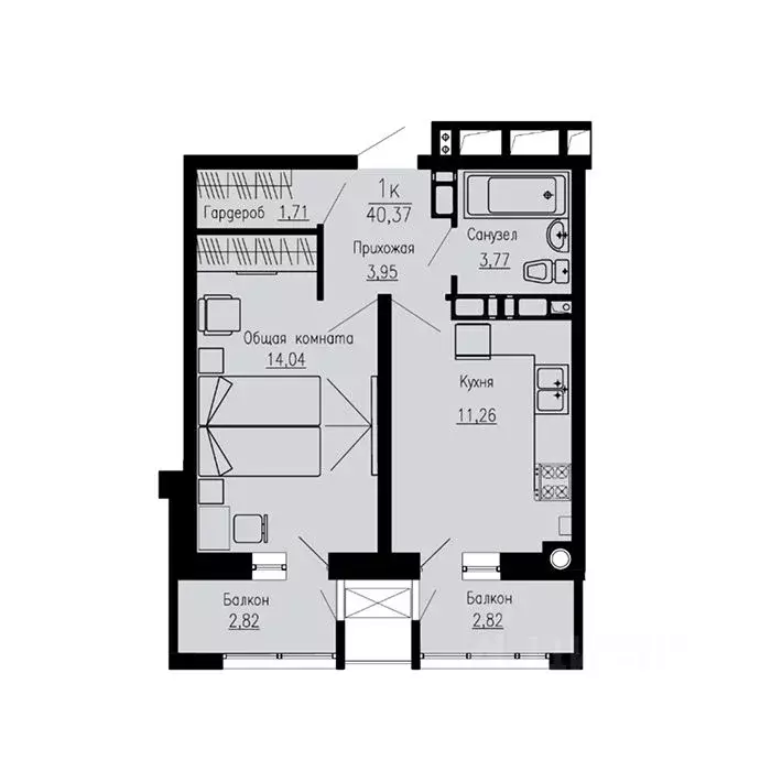 1-к кв. Ставропольский край, Пятигорск Скачки мкр,  (40.37 м) - Фото 1