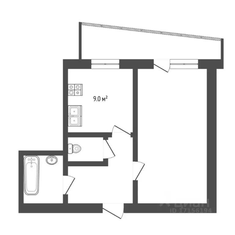 1-к кв. Тюменская область, Тюмень ул. Республики, 92 (34.0 м) - Фото 2