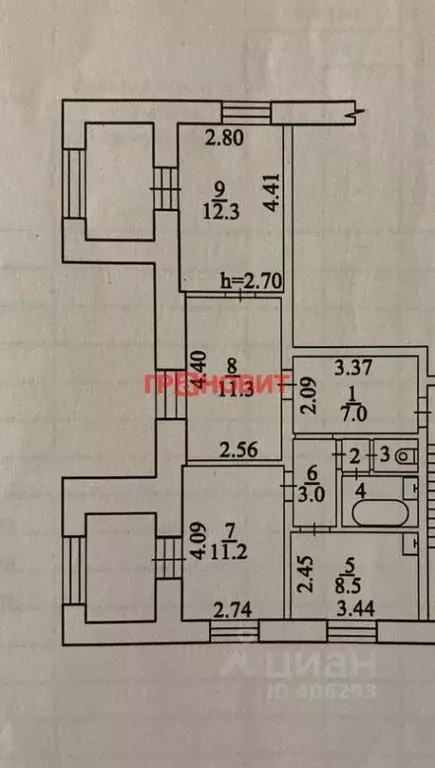 3-к кв. Новосибирская область, Новосибирск ул. Бурденко, 25 (58.0 м) - Фото 1