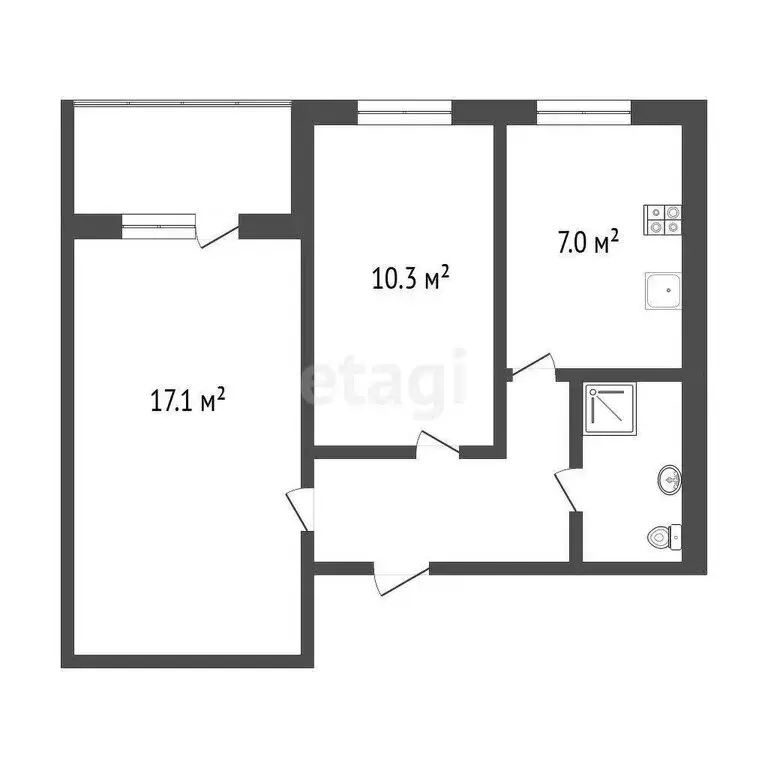 2-комнатная квартира: Омск, улица Труда, 10 (43.2 м) - Фото 0