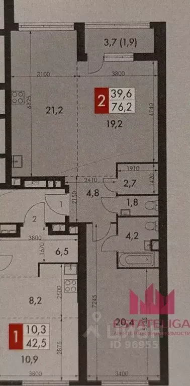 2-к кв. Москва ул. Академика Волгина, 2 (74.3 м) - Фото 2