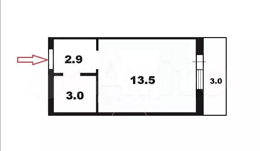 Квартира-студия, 19,4 м, 6/9 эт. - Фото 0
