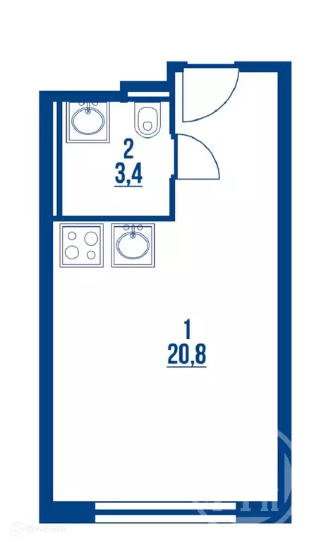 Продаётся квартира-студия, 24.2 м - Фото 1