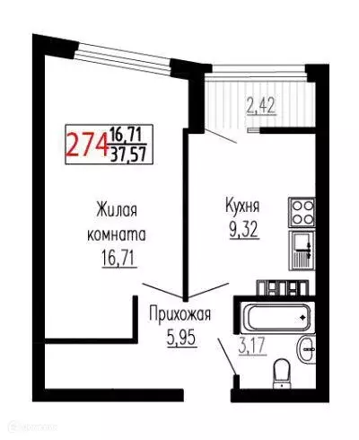 Продаётся 1-к квартира, 37.6 м - Фото 0