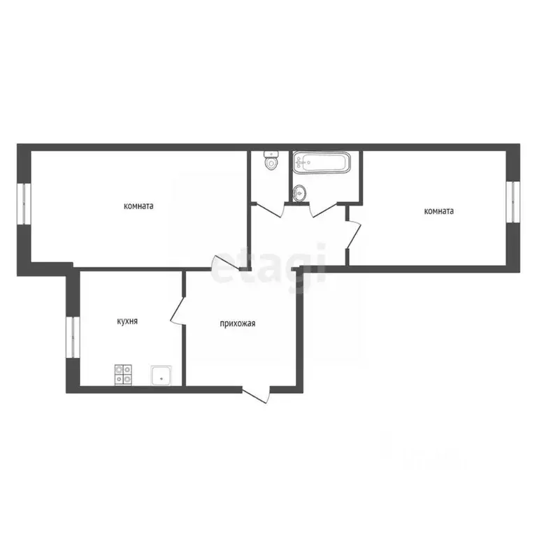 2-к кв. Ленинградская область, Кириши ул. Нефтехимиков, 8 (53.0 м) - Фото 2