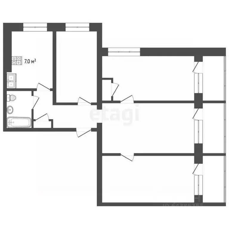 4-к кв. Алтайский край, Новоалтайск 8-й мкр, 32 (70.9 м) - Фото 2