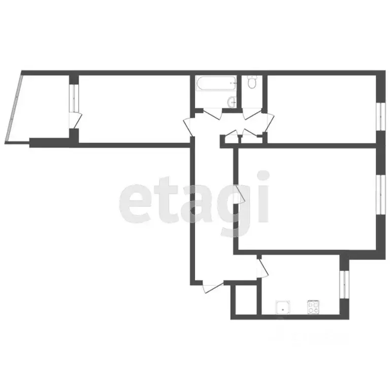 3-к кв. Тюменская область, Тюмень Заречный проезд, 31 (66.2 м) - Фото 2