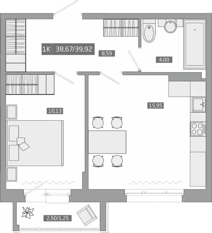 1-к кв. Приморский край, Артем ул. Острякова, 43 (39.92 м) - Фото 0