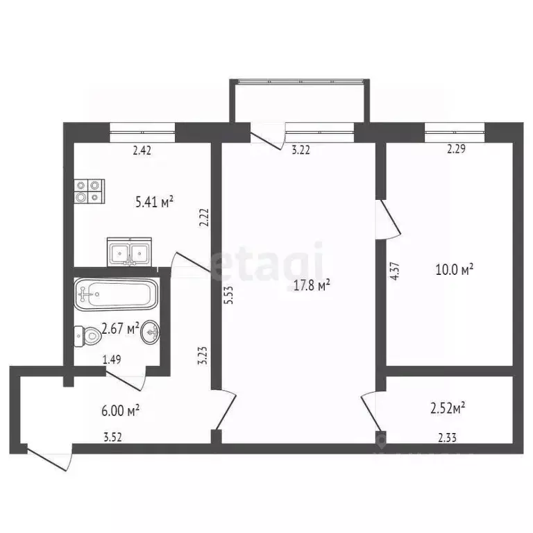 2-к кв. Вологодская область, Вологда ул. Текстильщиков, 4 (44.3 м) - Фото 2
