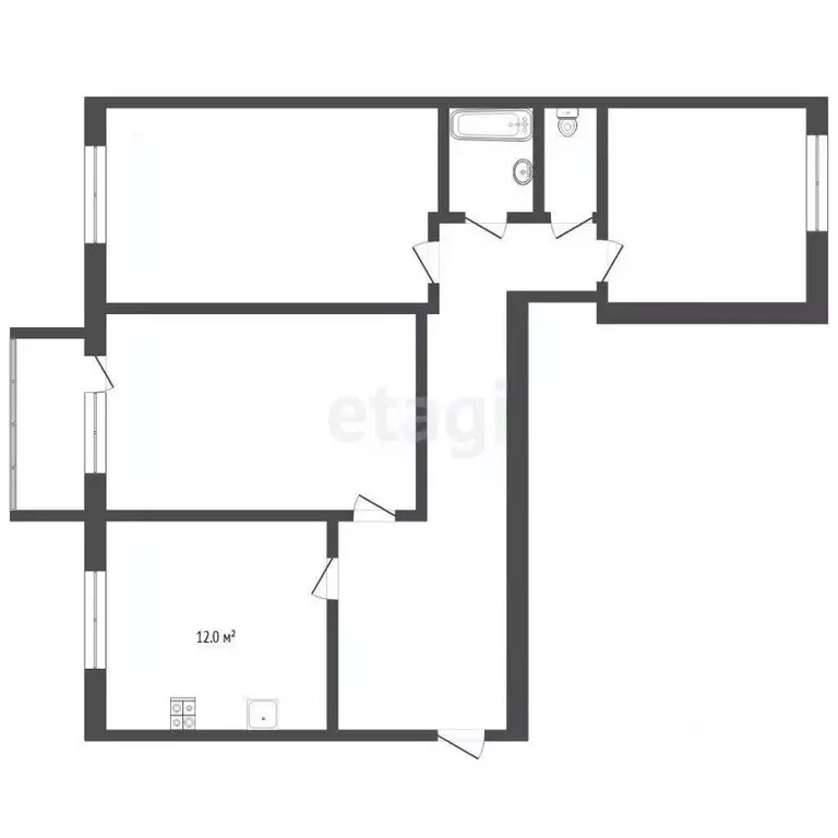 3-к кв. Тюменская область, Тюмень ул. Домостроителей, 26 (86.1 м) - Фото 1