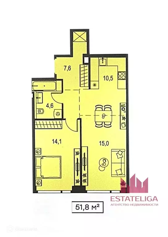 Продаётся 2-к квартира, 51.8 м - Фото 0