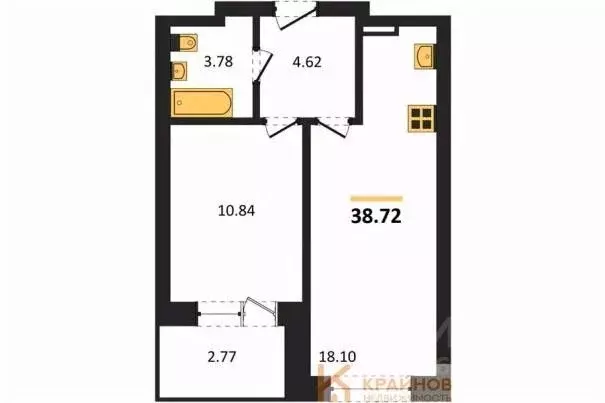 1-к кв. Воронежская область, Воронеж Транспортная ул., 58 (38.72 м) - Фото 0