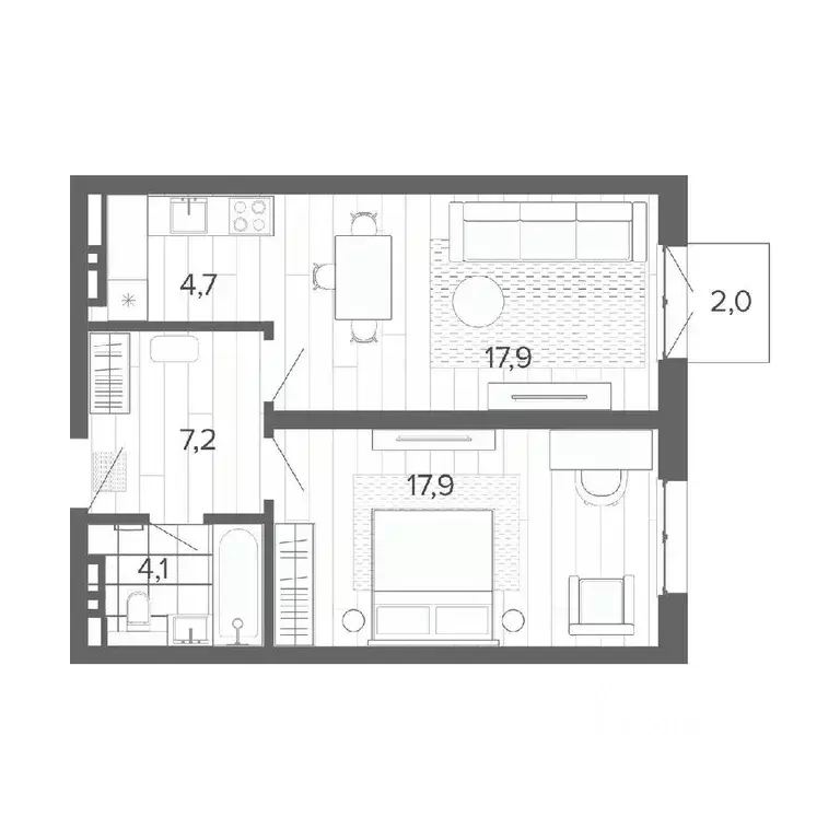 2-к кв. Алтайский край, Барнаул тракт Змеиногорский, 35Б (53.6 м) - Фото 0