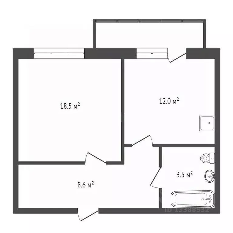 1-к кв. Красноярский край, Красноярск ул. Апрельская, 4 (42.4 м) - Фото 2