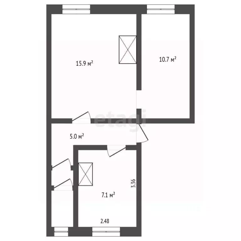2-к кв. Вологодская область, Череповецкий район, пос. Андогский ул. ... - Фото 2