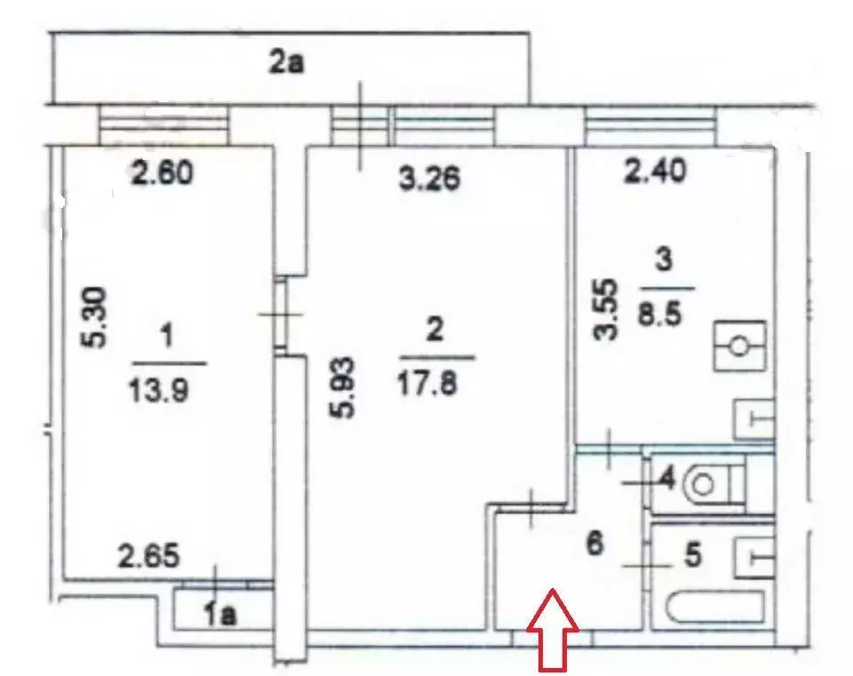 Квартира, 2 комнаты, 47.7 м - Фото 1