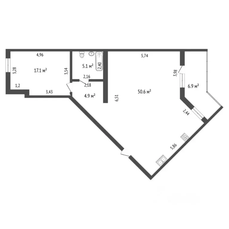 2-к кв. Тюменская область, Тюмень Солнечный проезд, 3 (77.7 м) - Фото 2