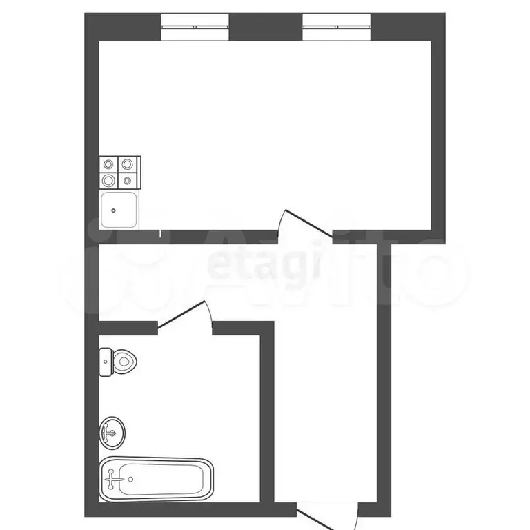 Квартира-студия, 29,4 м, 1/5 эт. - Фото 0