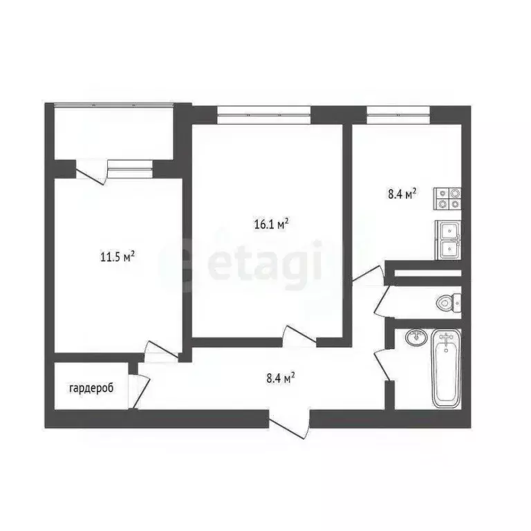 2-к кв. Татарстан, Набережные Челны 12-й комплекс, 10 (53.0 м) - Фото 2