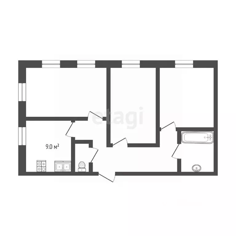 3-к кв. Ямало-Ненецкий АО, Новый Уренгой Славянский мкр, 1/6 (68.3 м) - Фото 2