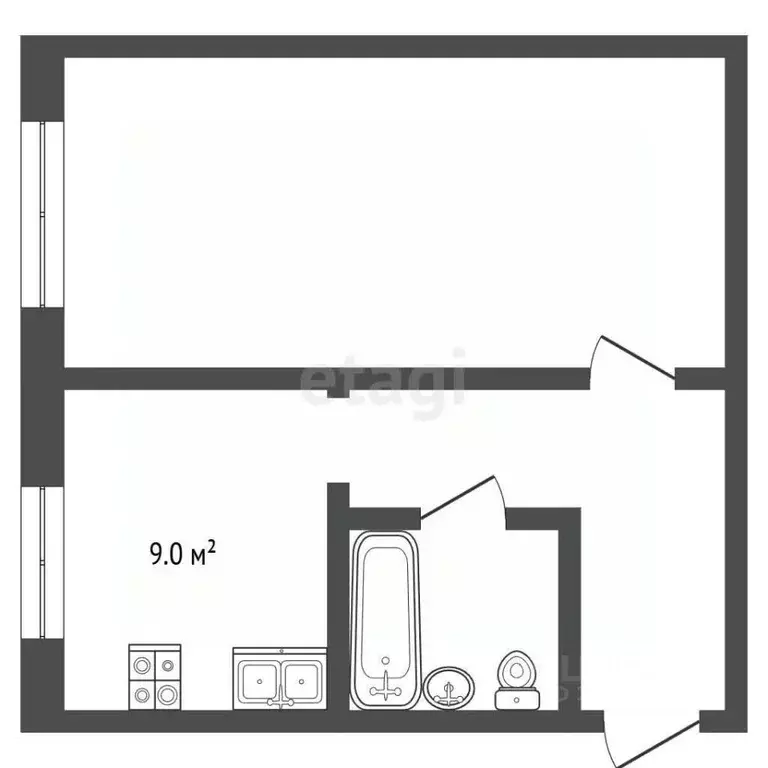 1-к кв. Удмуртия, Ижевск Союзная ул., 13 (30.0 м) - Фото 2