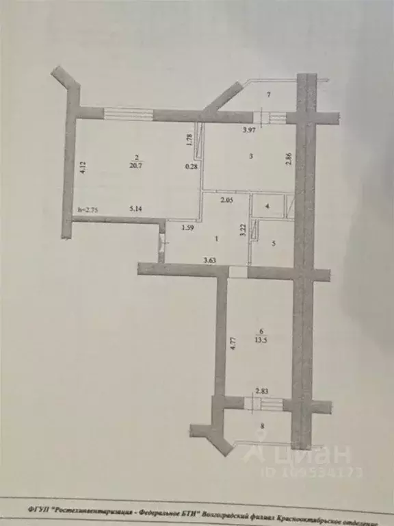 2-к кв. Волгоградская область, Волгоград Аэрофлотская ул., 62 (59.2 м) - Фото 2