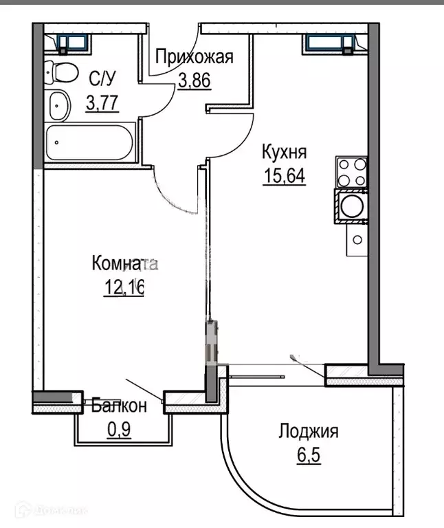 Продаётся 1-к квартира, 42.83 м - Фото 0