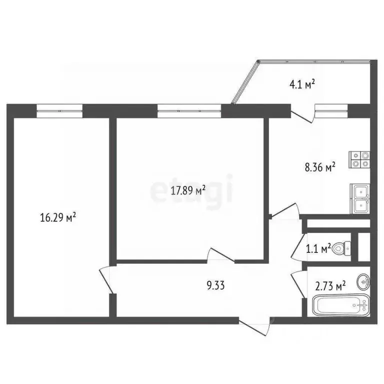 2-к кв. Москва Большая Очаковская ул., 44 (57.8 м) - Фото 2