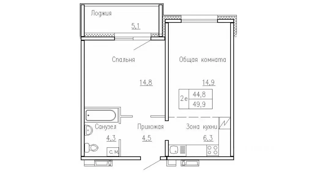 2-к кв. Новосибирская область, Новосибирский район, Краснообск рп, 3-й ... - Фото 0