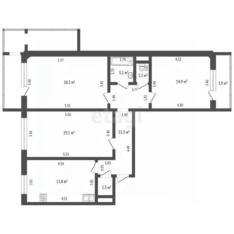 3-к кв. Мордовия, Саранск ул. Лихачева, 36А (82.4 м) - Фото 0