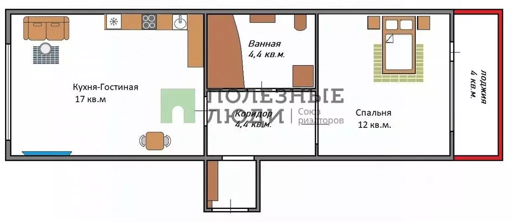 1-к кв. Кировская область, Киров ул. Ивана Попова, 64 (39.0 м) - Фото 1