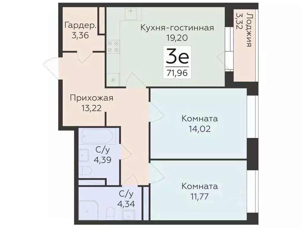 3-к кв. Воронежская область, Воронеж ул. Матросова (71.96 м) - Фото 0