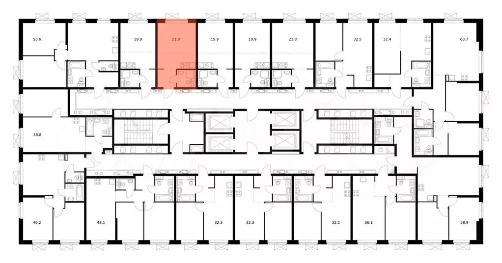 Квартира-студия, 21,8 м, 13/33 эт. - Фото 1