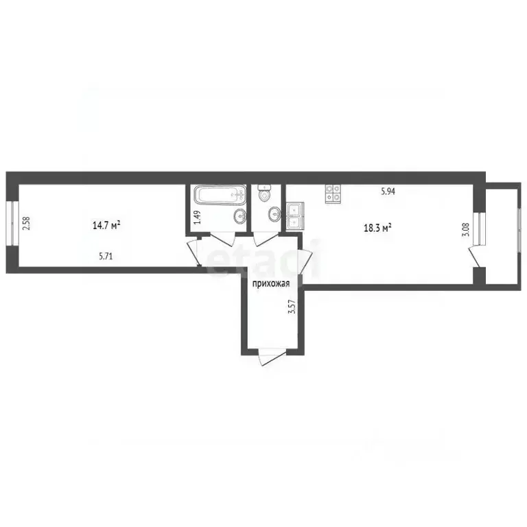 1-к кв. Вологодская область, Вологда ул. Возрождения, 47 (41.8 м) - Фото 2