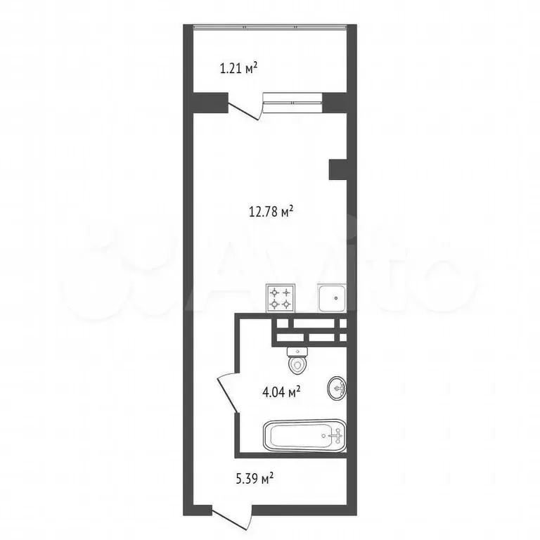 Квартира-студия, 22,9 м, 3/19 эт. - Фото 0